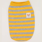 LOPHIPETS 100% Cotton Striped Dog Shirts for Small Dogs Chihuahua Puppy Clothes Tank Vest-Yellow and Gray Strips/XXS