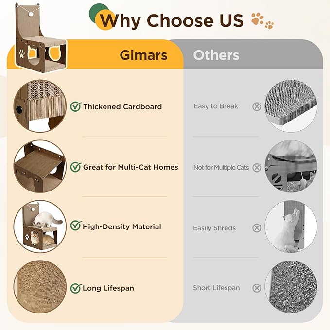 Gimars Walnut Chair Cat House, MZB-HCS-H