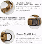 Tactical Dog Collar Set, Adjustable Military Training Nylon Dog Collar with Control Handle and Heavy Quick-Release Metal Buckle for Small Medium Large Dogs, Brown S