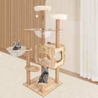 54in Cat Tree Tower Furniture Activity Center with Scratching Posts Modern MDF Cat Tower for Indoor Cats,Multi-Level Cat Condo Furniture Large Cat Activity Center Funny Toys for Kitty Pet Play House