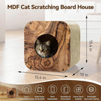 Cat Scratcher House, Cozy Cardboard Design, Safe and Secure for Kittens, Eco-Friendly, Wood Grain (Square)