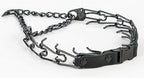 Herm Sprenger Quick Release Dog Training Collar Black Stainless Steel No Pull Collar Easy Leather Buckle Release Unique Tactical Look for Large Pet Dogs (18-26" Neck, 3.2mm Links)