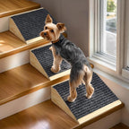 Dog Ramp for Stairs, Non-Slip Dog Stairs, Sturdy Wooden Pet Steps for Small Dogs and Cats Fits Staircase Indoor, Assist for Injured and Older Pets(2 Pack/M, Light Wood)