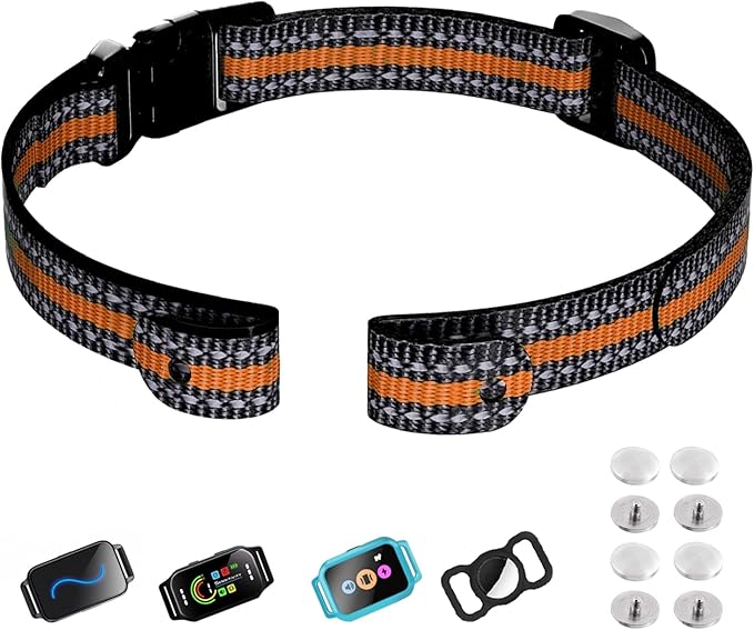 Aikko Collar Replacement Strap for Most of GPS Dog Shock Collar, Reflective Nylon Adjustable E Collar Band, Fits All Breeds Sizes and Most Shock Collar Systems with Secure Buckle, Orange