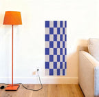 Wall Cat Scratcher for Indoor Cats - Reusable & Damage-Free Wall-Mounted Fabric Scratching, DIY for Furniture and Wall Protection (11.81''x31.50'', Purple Mosaic Check Pattern)
