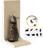Cat Scratcher Lounge, 23 Inch L-Shaped Cat Scratch Pad, Vertical & Horizontal Scratching 1.2" Thick Cardboard with Fun DIY Stickers, Durable, Eco-Friendly