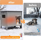 Rockever Insulated Dog House Outdoor Indoor for Small Medium Dogs, Insulated Dog House with Insulated Liner, Plastic Elevated Outdoor Dog House Waterproof Dog Kennel, Clean Easily((M & Liner)