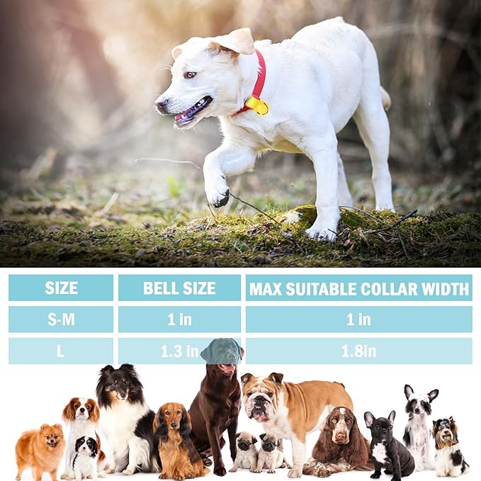 SCENEREAL Large Bell for Dog Collar, 2 Pack 1.5" Extra Loud Collar Bells for Cats and Dogs Training, Hiking, Walking, Hunting, Pet Tracker, Pet Bell for Save Wildlife and Birds Blue | Yellow