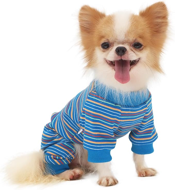 LOPHIPETS Dog Pajama Onesie for Small Chihuahua Yorkie Poodle Clothes Apparel-Blue/M