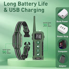 Dog Training Shock Collar with Remote 3300ft Range - Waterproof Shock Collar for 10-110lbs Dogs, Rechargeable E Collar for Dogs Training, Safety Shock Collar(0-16), Green