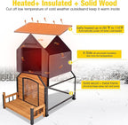 Aivituvin Heated Outdoor Dog House with Adjustable Heating Pad, Removable Insulated Liner, Metal Frame and Waterproof Roof, Warm Shelter for Cold Weather (50.9" D x 37.4" W x 37.2" H)