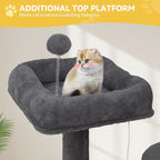 DWVO 75-inch Indoor Cat Tree Tower, Multi-Level Pet Playground, Cat Furniture with Scratch Posts, Hideaway Condos, Soft Perch, Snug Hammock, Climbing Ladder, and Plush Balls for Kittens (Dark Gray)