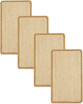 SHENGOCASE 4-Pack 10" x 15.7" Sisal Cat Scratching Mat Pad with Hook & Loop Tapes for Wall Couch, Window Perch, Cat Wall Furniture Shelve