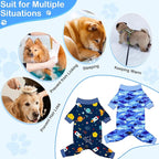 Glittme 2PACK Dog Pajamas Soft Dogs Clothes for Small Medium Dogs Elastic Cats Apparel Breathable Dog Pjs for Puppy