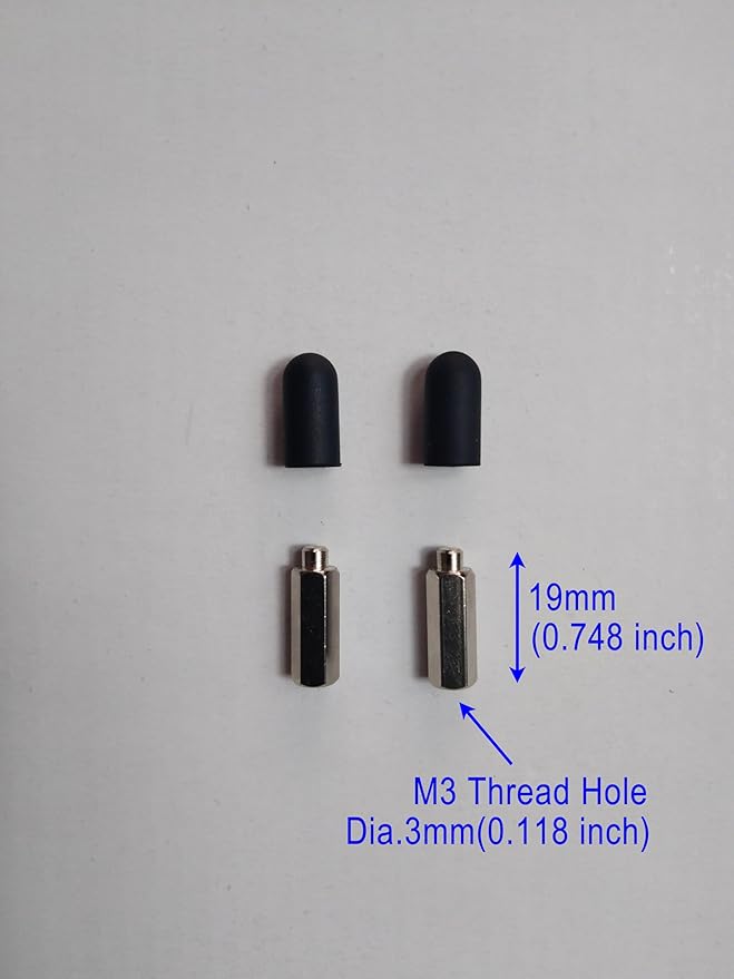 Replacement Extra Long Prong/Probe/Contact Point w/Conductive Silicone Rubber Cap Tip for Dog Training Shock Collar/E Electric Electronic Remote Bark Collar,for Long Fur Dog (Female_Long)