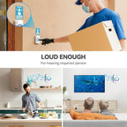 TECKNET Wireless Doorbells for Home, IP65 Waterproof Door Bell 1300ft Range, 0-120dB Classroom Doorbell Kits with 60 Chimes & 5 Volume Levels, RGB Flashing for Hearing Impaired with 2 Receivers,White
