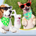 Eccliy 30 Pack Spring Dog Bandanas Bulk Flower Dog Scarfs Summer Head Wrap Soft Triangle Polyester Bandana Pet Costume Cute Bibs with Flowers Patterns for Female Male Small Medium Large
