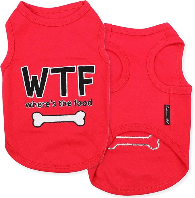 Parisian Pet Dog Shirt – 100% Cotton Shirts for Large Dogs – Red Sleeveless Puppy Clothes – Lightweight Pet Apparel – Breathable Soft Dog Clothes - Stretchy Funny T Shirts for Dogs