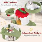 PETSITE 61 inch Cat Christmas Tree, Multi-Level Cat Tower with Sisal Scratching Posts, 2 Cat Condos, Basket Bed, Sisal Covered Ladder, Cute Cat Tree for Indoor Cats