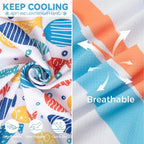 cyeollo 2pack Dog Cooling Shirt, Breathable Sleeveless Summer Clothes for Dogs, Intant Cool T Shirts for Small Dogs, Blue Fish M
