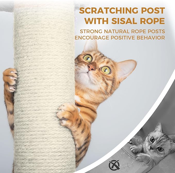 Green 68 Inches Multi-Level Large Cat Tree, Cat Tree Tower for Indoor Cats Large Adult with Condo/Cozy Plush ‌Pussycat Perches/Sisal Scratching Posts for Cats to Play and Sleep