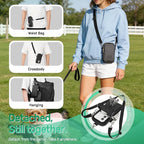 YUDODO Dog Front Backpack Carrier 5-15 lbs, Soft Breathable Pet Front Facing Carrier with Adjustable Straps, Multi-Pocket Design, for Small Dogs & Cats (with Detachable Sling Pouch - Black)