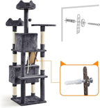 Topeakmart 72in Cat Tree for Indoor Cats, Multi-Level Climbing Tower with Scratching Posts, 3 Perches, Pet Furniture Activity Center Play House