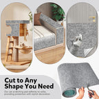 Cat Scratch Couch Furniture Protector,Trimmable Self-Adhesive Cats Claws Scratch Pads, Sisal DIY Climbing Couch Protector for Scratch Post Cat Tree Replacement Indoor(Light Gray, 78.7"x15.8")