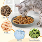 BNOSDM Silicone Dog Food Plate Shallow Dog Bowl Flat Cat Dish 2 Pack Small Puppy Plates for Small Dogs and Cats Whisker Fatigue Pet Feeding Bowls for Dry and Wet Food (Light Brown)