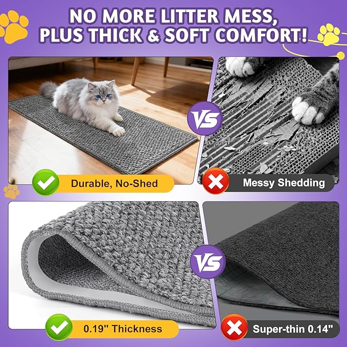 Wall Corner Cat Scratcher | Cat Scratcher Wall Mounted with Faux Sisal & Carpet Pad, 23.6x11.8 Inch Furniture Protector for Indoor Cats to Protect Couches & Walls