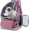 Pawstrip Cat Backpack Carrier with Large Space Bubble Window, Airline Approved Breathable Pet Carrier for Small Dogs Cats up to 15lbs, Foldable for Travel Hiking & Outdoor Use