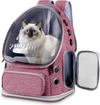 Pawstrip Cat Backpack Carrier with Large Space Bubble Window, Airline Approved Breathable Pet Carrier for Small Dogs Cats up to 15lbs, Foldable for Travel Hiking & Outdoor Use