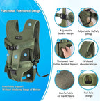 PetBonus Pet Front Dog Carrier Backpacks, Adjustable Pet Backpack, Legs Out Easy-fit Puppy Chest Carrier for Medium Small Dogs, Hands Free for Hiking, Cycling (Army Green, S)