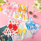 Saintrygo 5 Pieces Floral Dog Dress Cute Dog Skirt Pet Dresses Pet Clothes Dresses Cat Princess Bowknot Clothes Puppy Outfits for Yorkie Puppy Cat, 5 Styles(Cute Style,X Large)