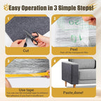 Cat Scratch Couch Furniture Protector, 90" x 16" Trimmable Anti-Scratch Couch Protector from Cat Claws with Double Self-Adhesive Carpet, Great for Sofa & Indoor Wooden Furniture (Dark Gray)