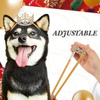 2 Pcs Dog Crown Headband Dog Tutu Dress Set Crystal Rhinestone Tiara Crown Tutu Skirt Pet Dress Costume for Puppy Birthday Party Wedding Photo Prop Costume