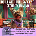 EcoBark Step in Dog Harness - Eco-Friendly Dog Harnesses for Small and Medium Breed Dogs - Reflective and Adjustable Body Halter Vest - Soft Mesh Toy Breed Harness (Lavender, XL)