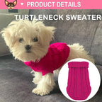 2 Pieces Dog Sweaters Turtleneck Knitted Chihuahua Yorkie Sweater, Dog Clothes for Small Dogs, Winter Warm Pullover Costumes, Pet Cat Sweater Cold Weather Puppy Clothes Outfits (Small)