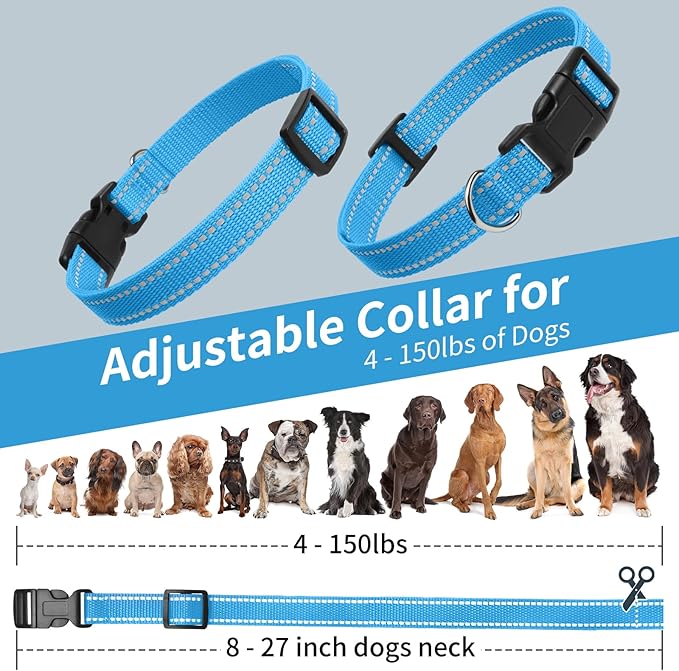 PaiPaitek Shock Collar Replacement Strap 2-Pack, Reflective & Adjustable 3/4" Dog Collar for Training - Compatible with Jugbow, PetSafe, Bousnic, Garmin Replacement Collar Strap - 2 Pack