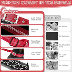 Reflective Martingale Collar for Dogs - Hidden Anti Pull Adjustable Training Collar Heavy Duty Buckle, Suitable for Small Medium Large Dogs on Walking & Hunting,Red,M
