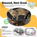 Cat Scratcher Cardboard Bed - Happy&Polly Round Cat Scratching Pad for Indoor Cats Double-Sided Usable Corrugated Cat Beds Furniture Protector Scratch Deterrent - Black