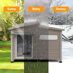 Outdoor Dog House Waterproof for Small to Medium Dogs Breeds with Openable Asphalt Roof, Anti-Chewing Iron Frame, Window, Weatherproof Indoor Outside (34" LX 22" WX 26.5" H)