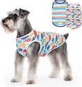cyeollo 2pack Dog Cooling Shirt, Breathable Sleeveless Summer Clothes for Dogs, Intant Cool T Shirts for Small Dogs, Blue Fish M
