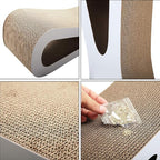 COZIWOW Cat Scratcher Lounge, Cat Scratching Board, Cardboard Lounge Bed, Durable Cat Scratching Pad Furniture Protector for Indoor Cats Kittens (Grey)
