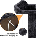Topeakmart 54in Cat Tree, Cat Tower w/Large Cat Condo Scratching Posts and Perch, Cat Stand House Furniture, Black