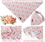 Summer Dog Bandana, UP URARA PUP Orange Bandana for Small Large Dogs, Cotton Handkerchief Cute Little Flower Puppy Triangle Bid Scarf for Boy Girl Dogs