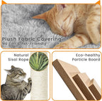 Topeakmart 72in Cat Tree for Indoor Cats, Multi-Level Cat Tower Cat Condo with Scratching Posts, 3 Perches, Cat Furniture Activity Center Play House for Cats Kitten, Light Gray