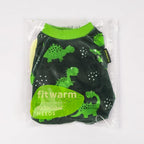 Fitwarm Dinosaur Dog Fleece Pajamas, Warm Clothes for Small Dogs Boy, Cozy Pet Onesie with Feet, Dark Green, Bright Green, XS