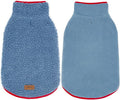 cyeollo Warm Dog Coat Reversible Dog Jacket Winter Fleece Sweater Winter Pet Apparel Jackets Sherpa Vest Sweater Cold Weather Doggie Coats for Small Dogs Cats, Blue L