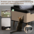 JOENIE Cat Scratch Protector, Self-Adhesive Scratching Pad, Trimmable Furniture Guard for Couches & Walls, Reusable & Washable Cat Claw Deterrent Mat (Beige, 15.8 * 78.7in, 1)